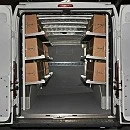 Fold-away shelves for vans
