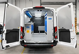 Mobile workshop van racking