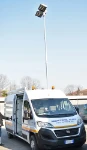 00_The Fiat Ducato by Syncro System, with a pneumatically actuated telescopic lighting mast and LED spotlights for civil protection operations