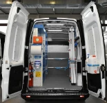 01_A Renault Trafic L2H2 with a racking system for installing and servicing traffic control systems