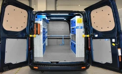 01_Syncro racking and accessories in a Ford Custom owned by a door and window installer