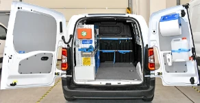 01_The 2018 Peugeot Partner L1H1 with Syncro racking for fitting and repairing PVC doors and windows