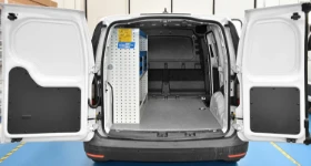 01_The 2021 VW Caddy with Syncro racking for a security system firm