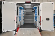 01_The Fiat Ducato L2 H2 with space-saving racking and a pivot mounted loading ramp