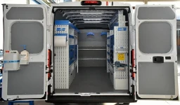 01_The Fiat Ducato with a racking system for working with electric power panels