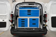 01_The Ford Courier L1 H1 for building interior maintenance, with racking accessible from the rear