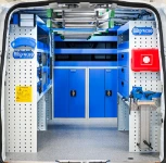 01_The Ford Custom L1 H1 with Syncro System racking and lockers for an electrician 