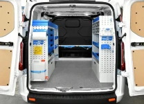 01_The Ford Custom with Syncro System racking for an electrician