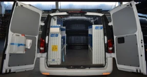 01_The Mercedes Vito for installing electrical systems, with racking on both sides