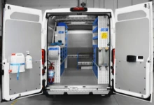 01_The racking in the Fiat Ducato for servicing overhead platforms