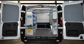 01_The Renault Trafic’s racking, with plenty of shelves and transparent containers 