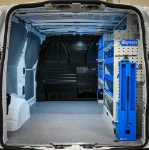 01_The Transporter L1 H1 with racking for delivering and servicing fire protection systems