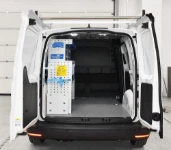 01_The VW Caddy with Syncro racking for installing security systems