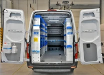 01_The VW Crafter transformed into a mobile workshop for a renewable energy firm, complete with racking and accessories