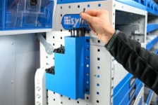 02_A three-compartment cable tie holder on Syncro racking