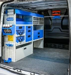 02_The drawers, shelves, transparent containers and accessories on the left of the Transporter