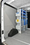 02_The left of the Transit showing the Syncro racking with containers and accessories
