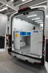 02_The worktops, drawers and floor-level compartments on the left of the Transit
