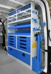 03_Drawers, shelves and a fold-away vice bench on the right of the VW Crafter