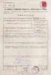 03_Original Certificate from the Vicenza Chamber of Commerce, first registration of FRANCOM