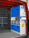 03_Syncro System open and enclosed shelves and accessories in the Sprinter