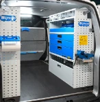 03_The drawers and pull-out vice bench on the right of the VW Transporter