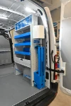 03_The fold-away vice bench, paper roll holder and racking on the right of the Master