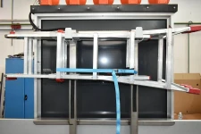 04_A custom ladder rack on the back of a roadworks warning sign