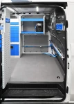04a_Shelves, accessories and an Ecoflow power station in a customised part of the Vito’s racking