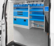 04_Syncro System’s case transport system, shelves and drawers in the Mercedes Vito