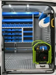 04_The slide-mounted compressor and accessories on the bulkhead of the Transit L3 H3