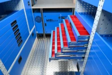 05_Drawers with plastic trays in the Movano for servicing mining machinery