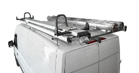 05_The roof rack with ladder slide on the electrician’s MAN TGE