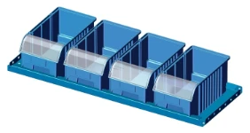 33_A shelf of plastic containers with transparent front covers