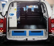 A Berlingo racking system with a pull-out vice bench