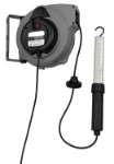 A cable reel with a lamp