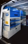 A carwash service van with Syncro racking