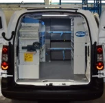 A closer look at the Partner with racking for a plumbing service