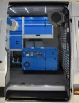A closer view of the racking in the Mercedes Sprinter