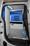 A close-up of lashing straps in the Berlingo’s racking system