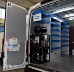 A compact compressor-generator combo inside a Daily