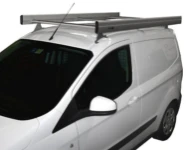 A Courier roof rack with side fences and a rear loading roller