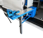 A fold-away vice bench with a built-in support