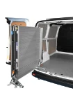 A folding ramp swivelled outwards