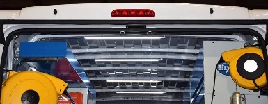 A hose winder and cable winder driven by the generator