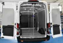 A load area fitted with cargo bars