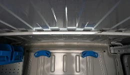 A low-energy LED ceiling light turned on