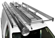 A pipe carrier and a ladder rack on a Dacia Dokker