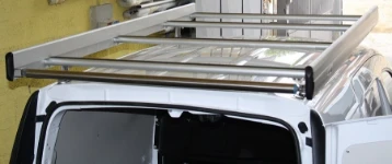 A robust roof rack on an NV250