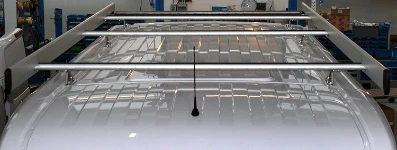 A roof rack on a cold room service van